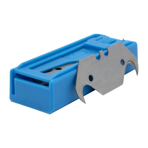 OX PRO HEAVY DUTY HOOKED KNIFE BLADES & DISPENSER (10 PACK)