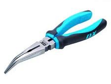 OX PRO BENT LONG NOSE PLIERS - 200MM / 8IN