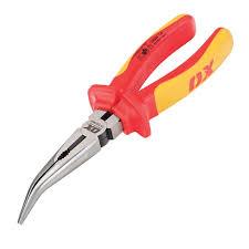 OX PRO VDE BENT LONG NOSE PLIERS - 200MM / 8IN