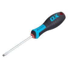 OX PRO SLOTTED FLARED SCREWDRIVER - 75 X 4MM