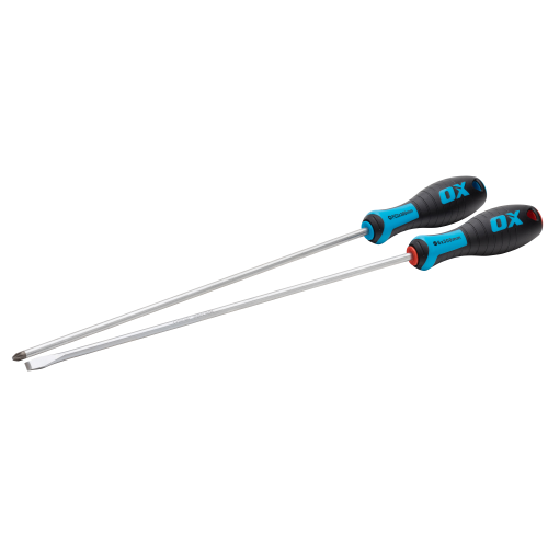 OX PRO 2 PIECE LONG SCREWDRIVER SET - 300MM LENGTH