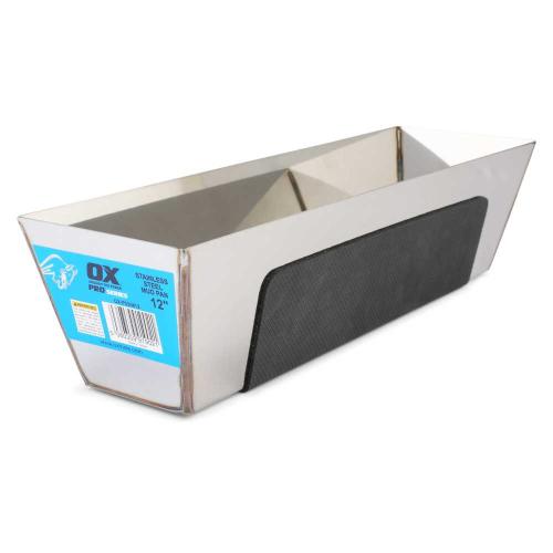 OX PRO STAINLESS STEEL MUD PAN  12"