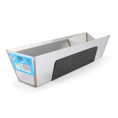 OX PRO STAINLESS STEEL MUD PAN  14"