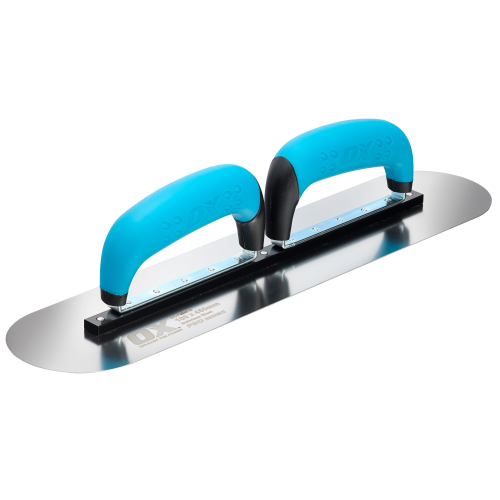 OX PRO STAINLESS STEEL DOUBLE HANDLE POOL TROWEL - 110 X 450MM / 18IN