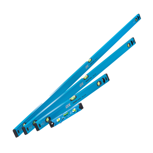 OX TRADE 4 PIECE LEVEL SET - INCLUDES 600MM  1200MM  1800MM & TORPEDO LEVELS