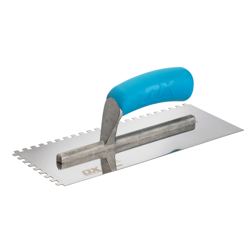 OX TRADE NOTCHED STAINLESS STEEL TROWEL - 6MM