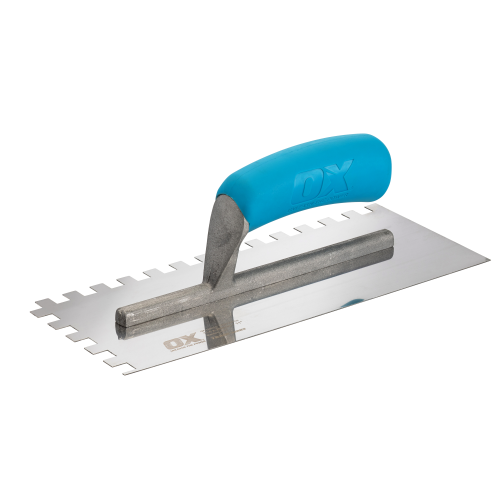 OX TRADE NOTCHED STAINLESS STEEL TROWEL - 10MM