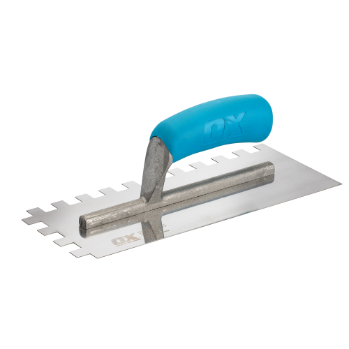 OX TRADE NOTCHED STAINLESS STEEL TROWEL - 12MM
