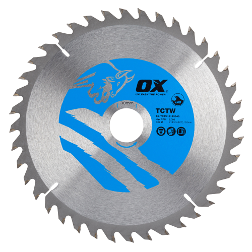 OX WOOD CUTTING TOOLS CIRCULAR SAW BLADE 210/30MM  40 TEETH ATB