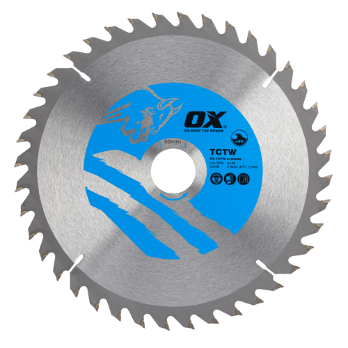 OX WOOD CUTTING TOOLS CIRCULAR SAW BLADE 216/30MM  40 TEETH ATB