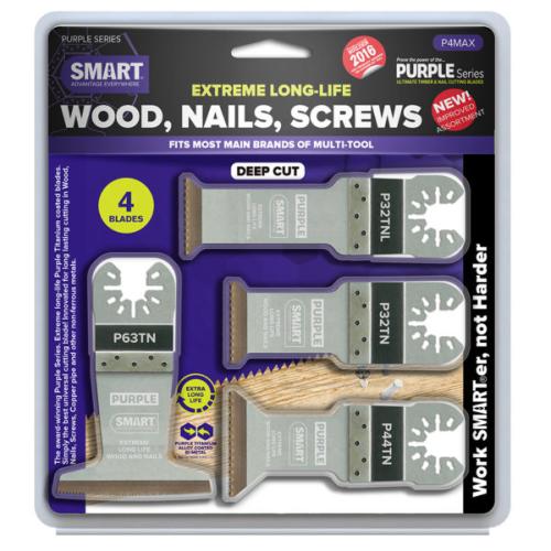 SMART PURPLE SERIES 4 PIECE TITANIUM ALLOY BI-METAL BLADE SET