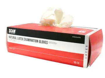 SCAN LATEX GLOVES (BOX 100) LARGE