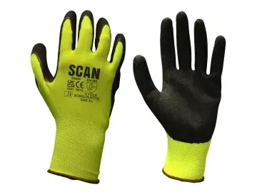 SCAN YELLOW FOAM LATEX COATED GLOVE SIZE 9