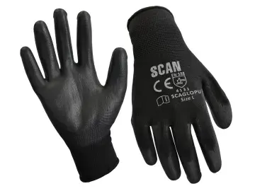 SCAN BLACK PU COATED GLOVE SZ 9 (12)