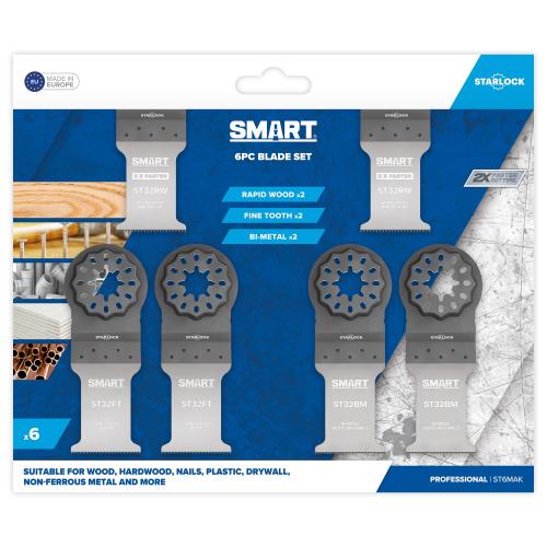 SMART STARLOCK 6PC BLADE PACK - (32MM RAPID WOOD  32MM FINE TOOTH  32MM BI-METAL)
