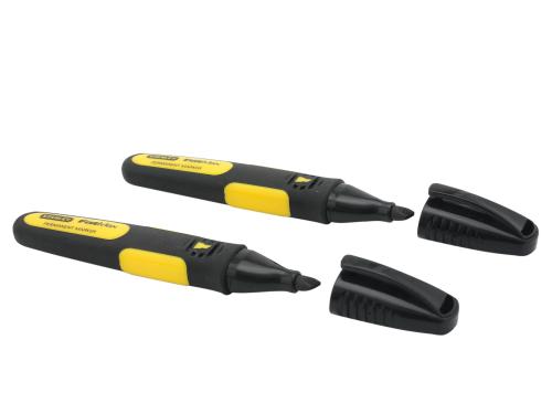 STANLEY BLACK CHISEL TIP MARKERS (2)