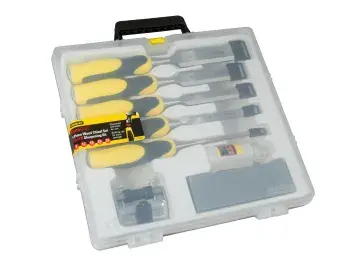 STANLEY DGRIP CHISEL & STRIKE CAP 5PC