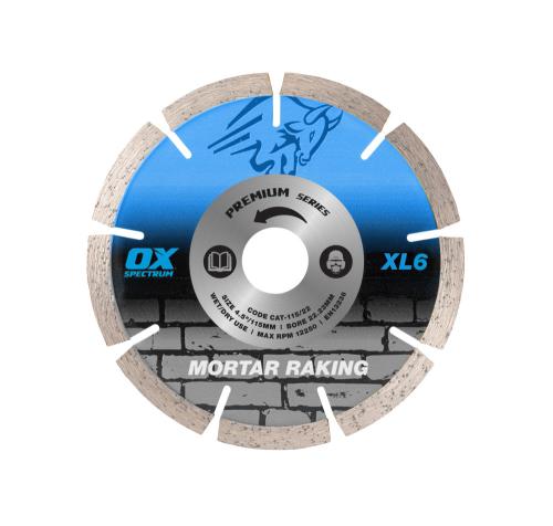 OX TRADE XL MORTAR RAKING DIAMOND BLADE - 115/22.23MM