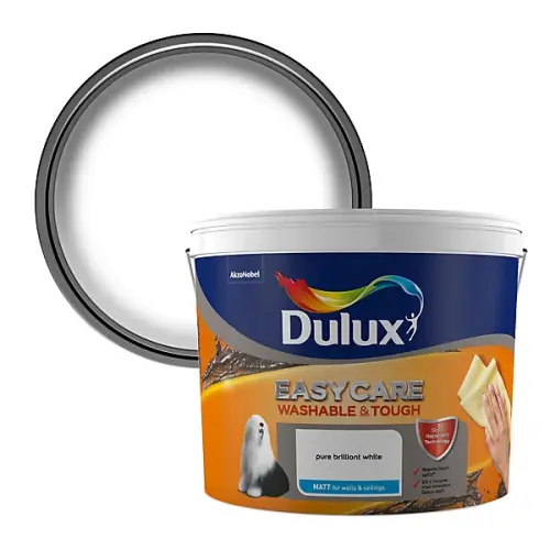 DULUX PURE BRILLIANT WHITE EASY WASHABLE & TOUGH MATT 10L