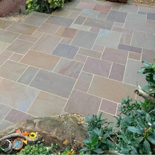 22MM RAJ GREEN NATURAL SANDSTONE SLABS MIXED SIZE PATIO PACKS