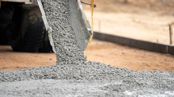 concrete being poured for a construction project