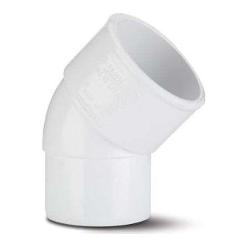 40mm 45 Deg Solvent Conversion Bend Wht