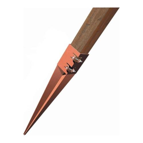 Swift Spike -Br- 3" X 3" X 24" Swift Clamp Drive / Post Support - Brown - 75 X 75 X 600mm