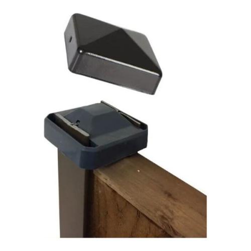 FM Cap W Br- 72 X 72mm Fencemate Dura Post Cap With Bracket - Anthracite Grey