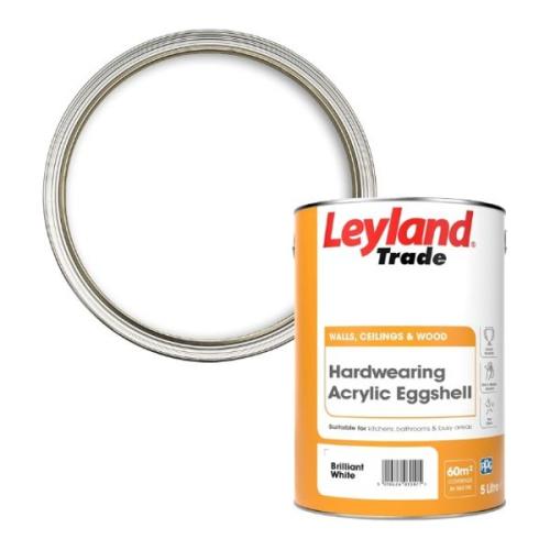 Leyland Trade Acrylic Eggshell Paint Brilliant White 750ml