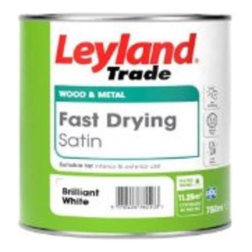 Leyland Trade Fast Drying Satin Paint Brilliant White 750ml