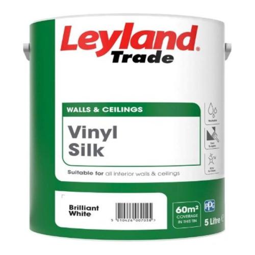 Leyland Trade Vinyl Silk Emulsion Brilliant White 5L
