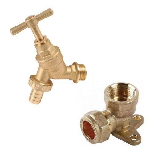 Hose Union Tap Wallplate 350mm 15mm X +" With 350mm Copper Tail 10025504