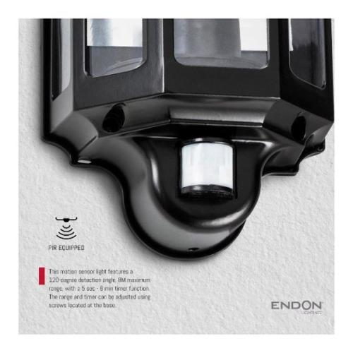 Knightsbridge H/Wall Lantern 230V IP54 Led Half Wall Lantern With PIR