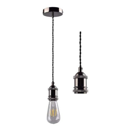 Knightsbridge Con Pendant - Bn 6" E27 Contemporary Pendant Set - Black Nickel