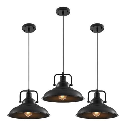 Knightsbridge Con Pendant - Mb 6" E27 Contemporary Pendant Set - Matt Black
