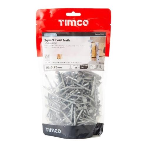 Samac 40 X 3.75mm Square 1KG Galvanised Square Twisted - Bag Twist