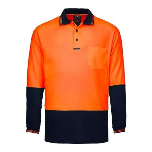Portwest Hi-Vis Long Sleeve Polo Orange L