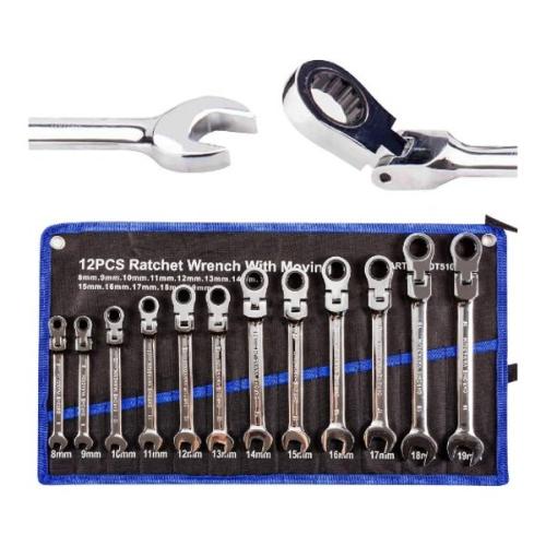 Faithfull Ratchet Combi - 17mm Combination Spanner Flexible Head Cv