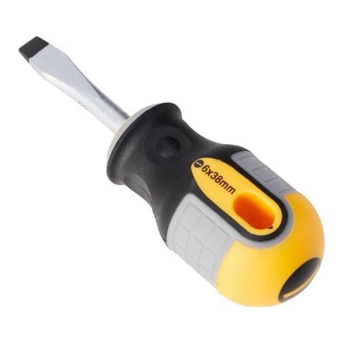 Faithfull Flare Tip 6.5X40mm Soft-Grip Screwdriver Slotted Flared Tip Stubby