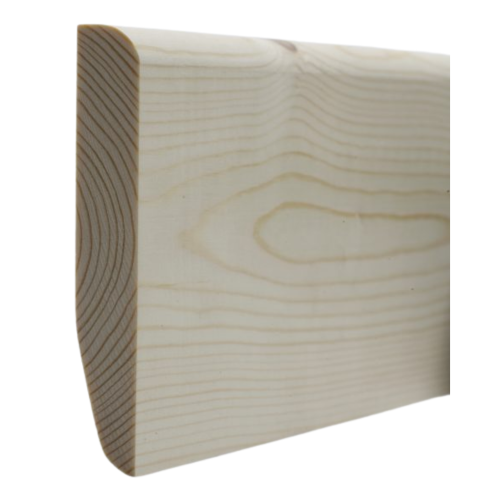 Chamfered/Pencil Pine Skirting  14.5mm x 95mm Finished Size 