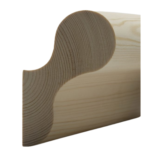 Softwood Pigs Ear Wallfix Handrail 44mm x 108mm Finished Size