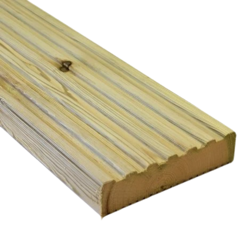 Timber Decking Board Treated Reversible Smooth or Grooved 32mm x 150mm x 5.1m