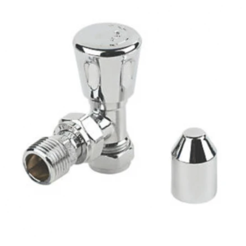 Chrome Plated Angled Radiator Valve 10mm