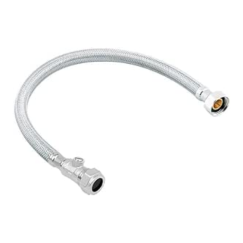 Flexible Tap Connector With Isolating Valve 15mm x 1/2" 300mm
