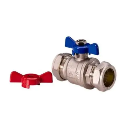 Red/Blue Butterfly Handle Ball Valve 15mm