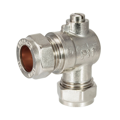 Chrome Plated Angled Isolating Valve 15mm