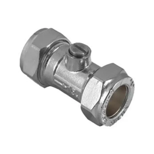 Chrome Plated Straight Isolating Valve 22mm