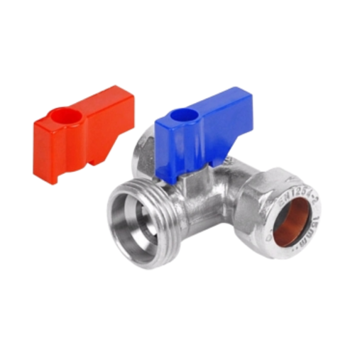 Chrome Plated Washing Machine Tee Valve 15mm x 15mm x 3/4"