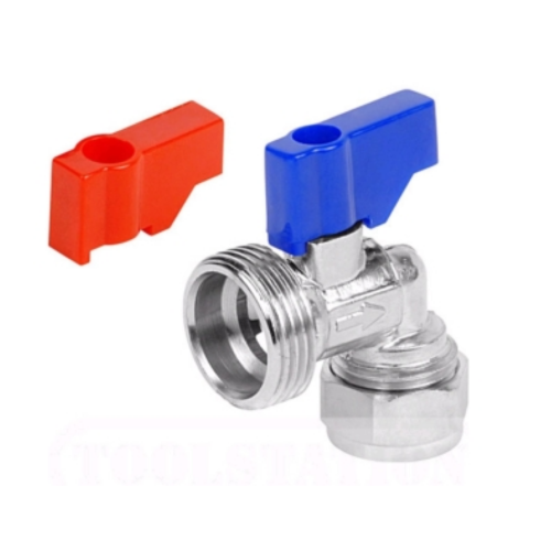 Chrome Plated Angled Washing Machine Valve 15mm x 3/4"