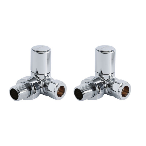 Chrome Corner Towel Rail Pair Valve 15mm